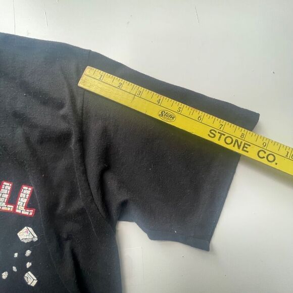 Jerzees Men's Vintage When The Wall Graphic Print Short Sleeve Tee Black Large - Picture 6 of 10